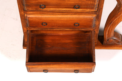 Prachtig Engels Davenport-bureau, secretaire en schrijfcommode in victoriaanse stijl, antiek en vintage