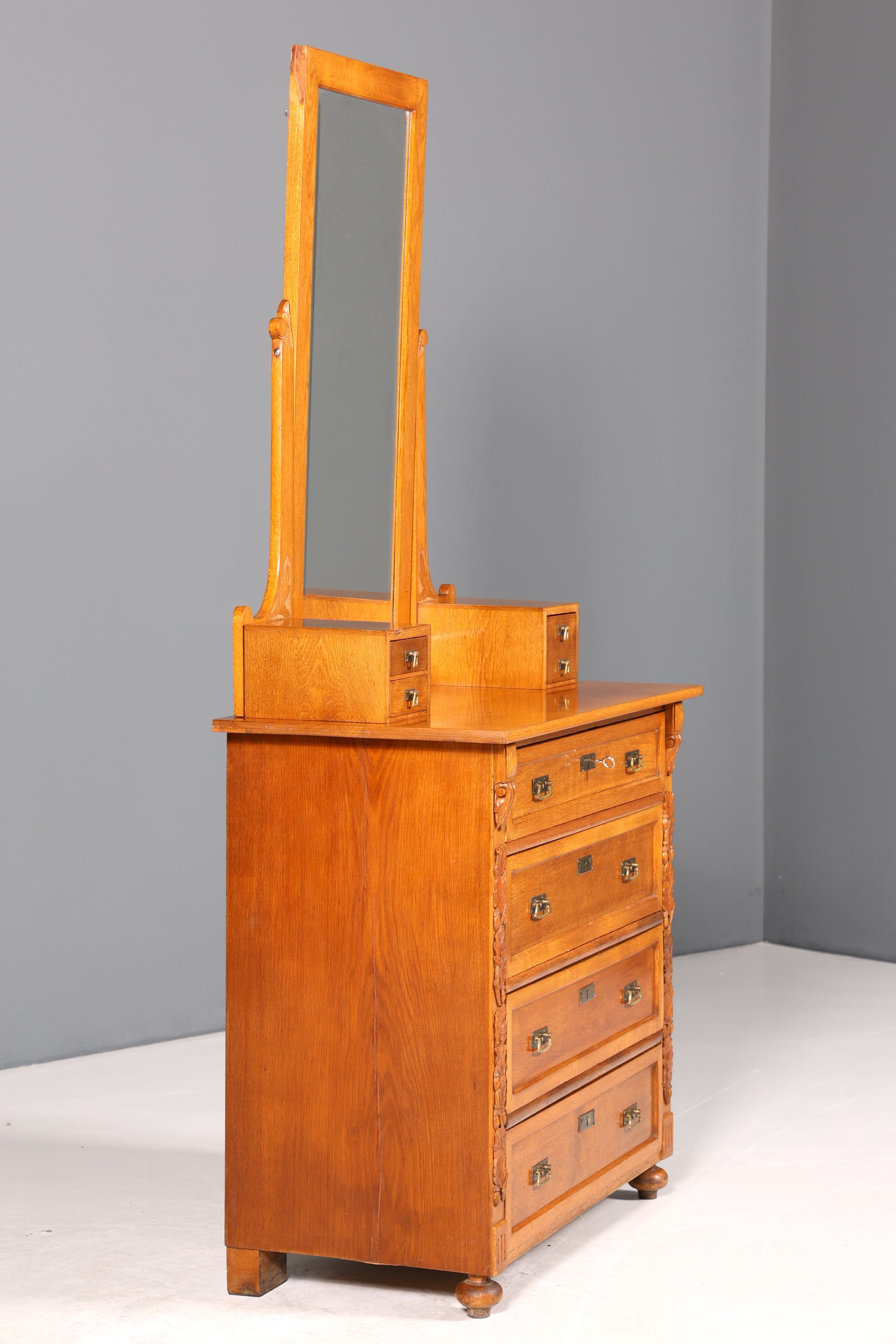 Traumhafte Jugendstil Kommode Antik Sideboard mit Spiegel Flurkommode Frisierkommode