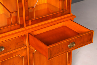 G143 Finish cm Wunderschöne Original Heldense Vitrine Englische Eibe Bücherschrank Buffet Antik Stil Glasvitrine