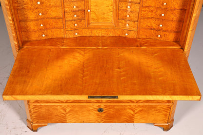 Indrukwekkende Biedermeier-secretaire, antieke commode, kantoor-schrijfcommode, highboard
