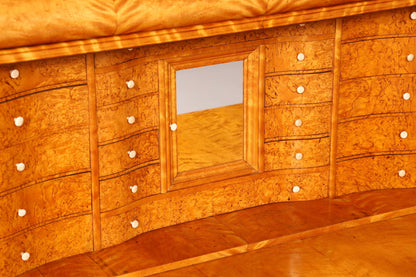 Indrukwekkende Biedermeier-secretaire, antieke commode, kantoor-schrijfcommode, highboard