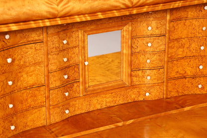 Indrukwekkende Biedermeier-secretaire, antieke commode, kantoor-schrijfcommode, highboard