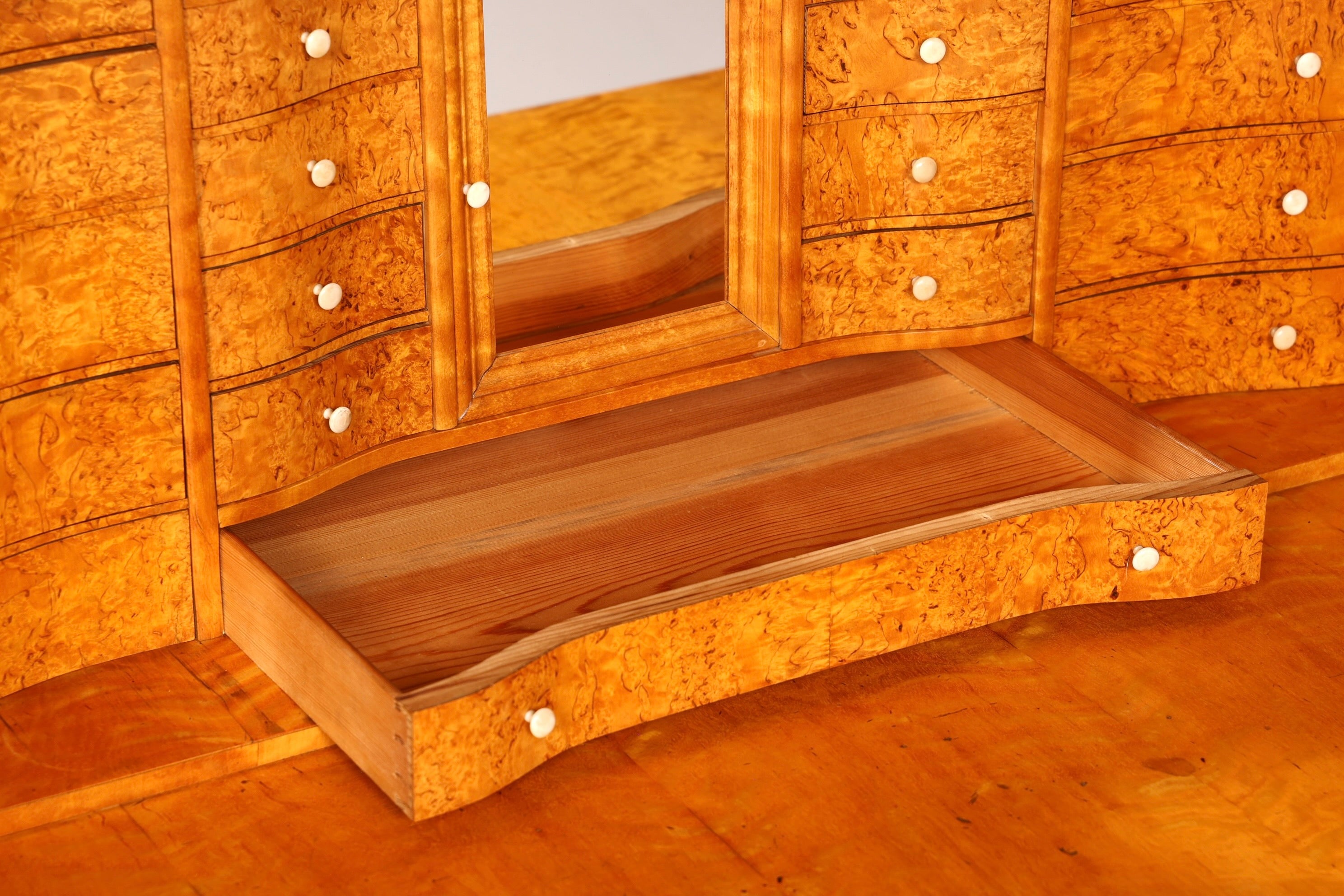 Indrukwekkende Biedermeier-secretaire, antieke commode, kantoor-schrijfcommode, highboard