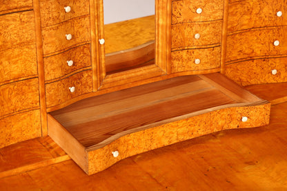 Indrukwekkende Biedermeier-secretaire, antieke commode, kantoor-schrijfcommode, highboard