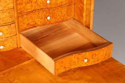 Indrukwekkende Biedermeier-secretaire, antieke commode, kantoor-schrijfcommode, highboard