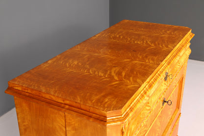 Indrukwekkende Biedermeier-secretaire, antieke commode, kantoor-schrijfcommode, highboard