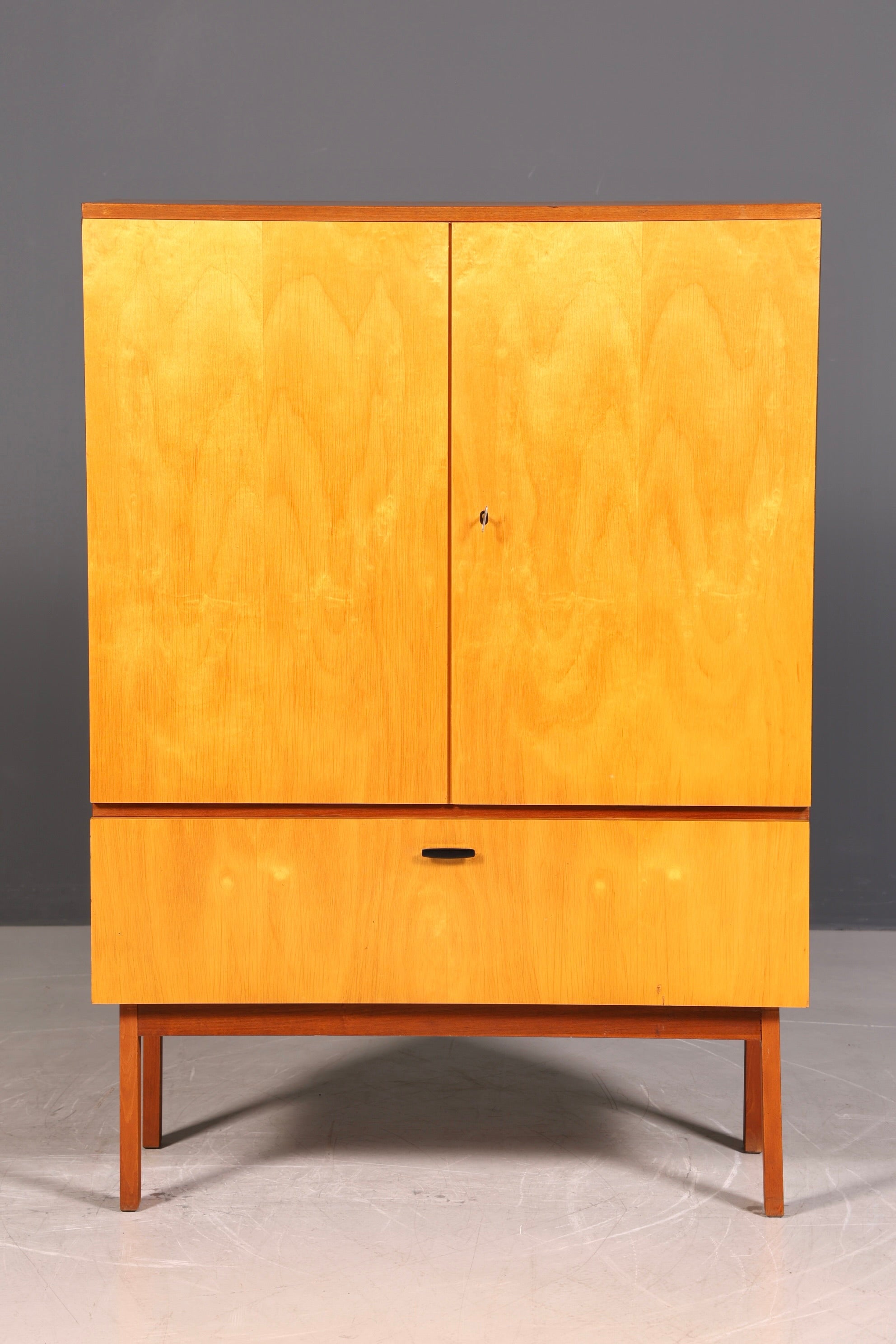 Mid Century Schrank 60er Jahre Wäscheschrank Aktenschrank Kommode Vintage Holz