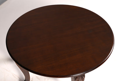 Prachtige neorenaissance-bijzettafel uit de Gründerzeit, ronde antieke salontafel van massief hout