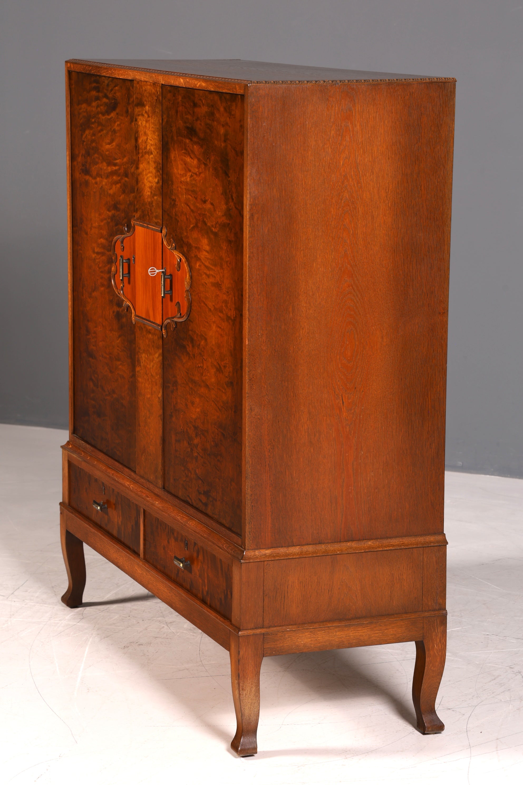 G149 Finish cm Stilvoller Original Art Deco Schrank Vertiko Sideboard um 1930 Highboard Kommode