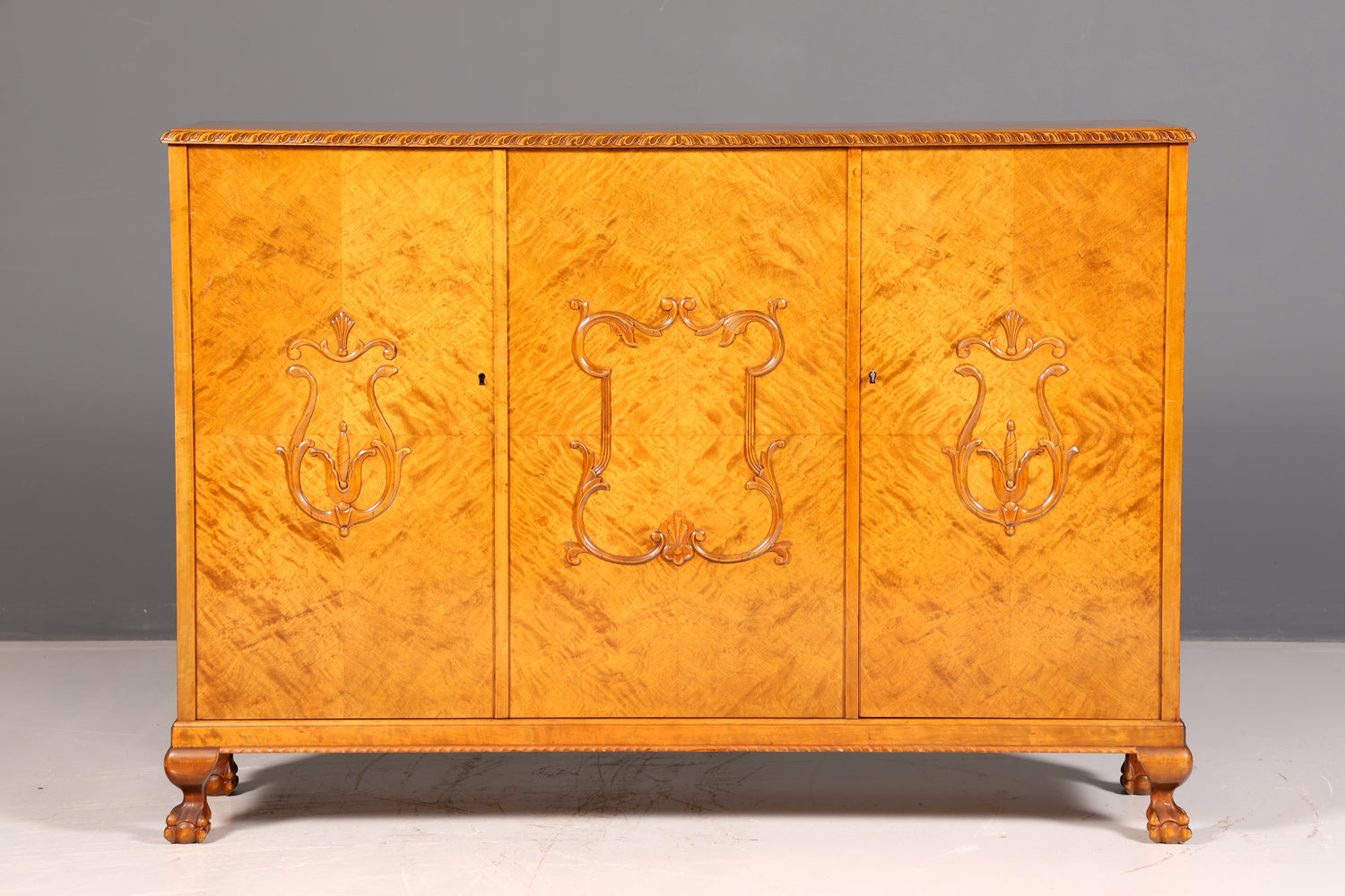 Stijlvolle originele art-deco-kast, dressoir, highboard, ladekast, circa 1930, antiek massief hout