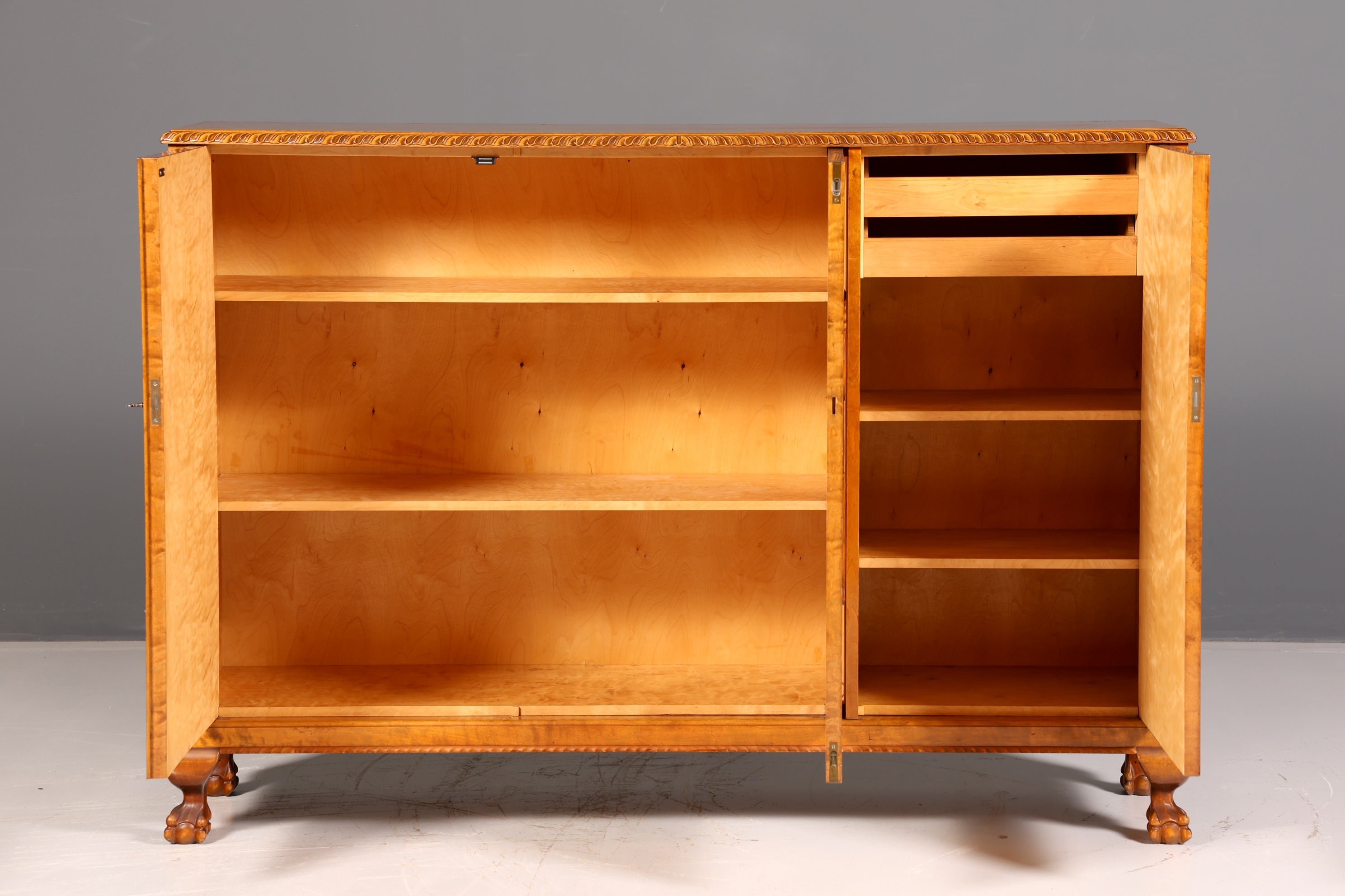 Stijlvolle originele art-deco-kast, dressoir, highboard, ladekast, circa 1930, antiek massief hout