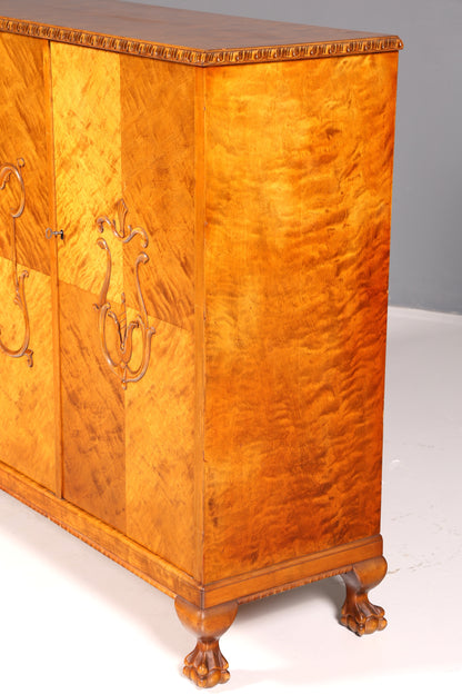 Stijlvolle originele art-deco-kast, dressoir, highboard, ladekast, circa 1930, antiek massief hout