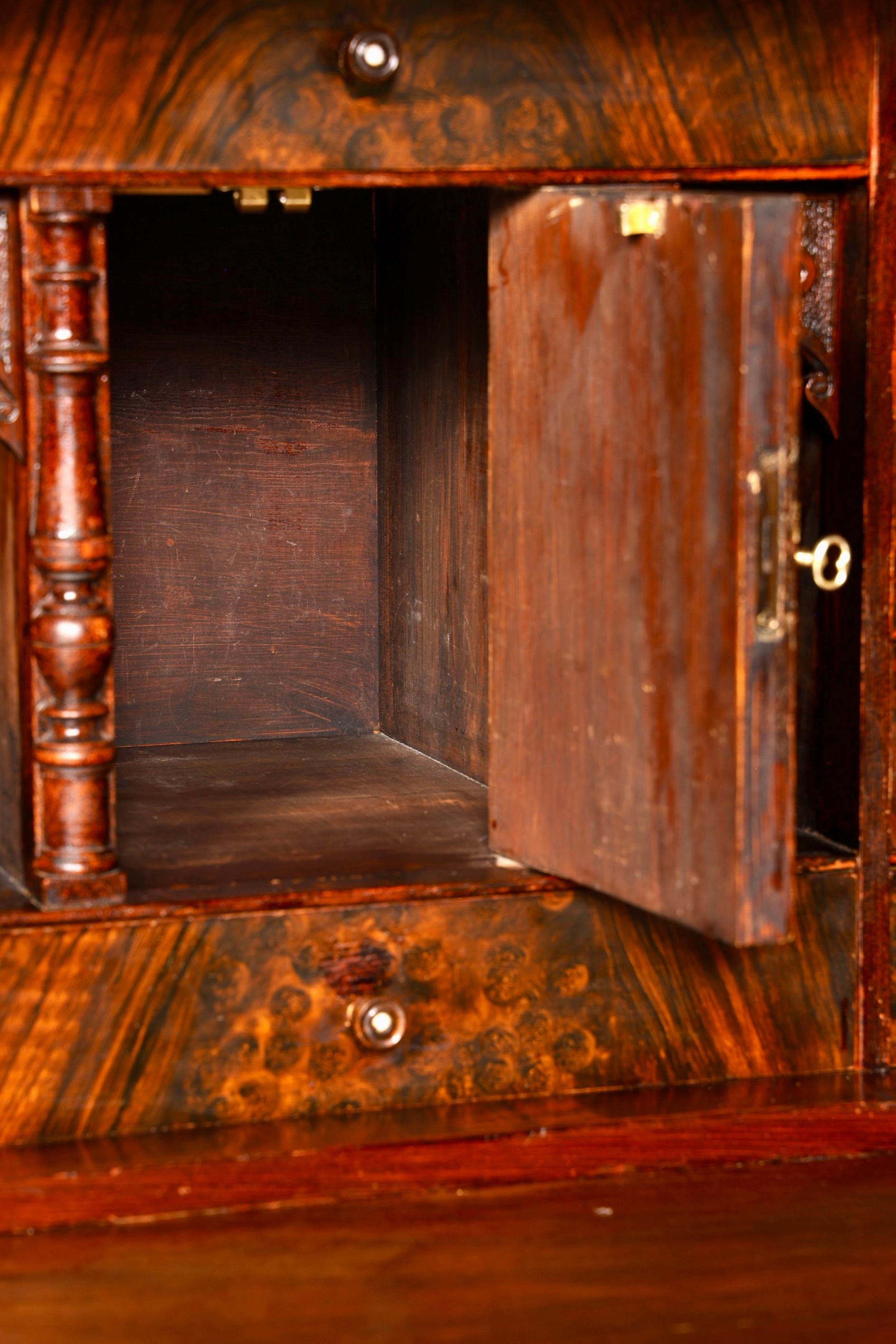 Traumhafter Gründerzeit Sekretär Vertiko Highboard Louis Philippe Kommode Sekretär Schrank um 1880