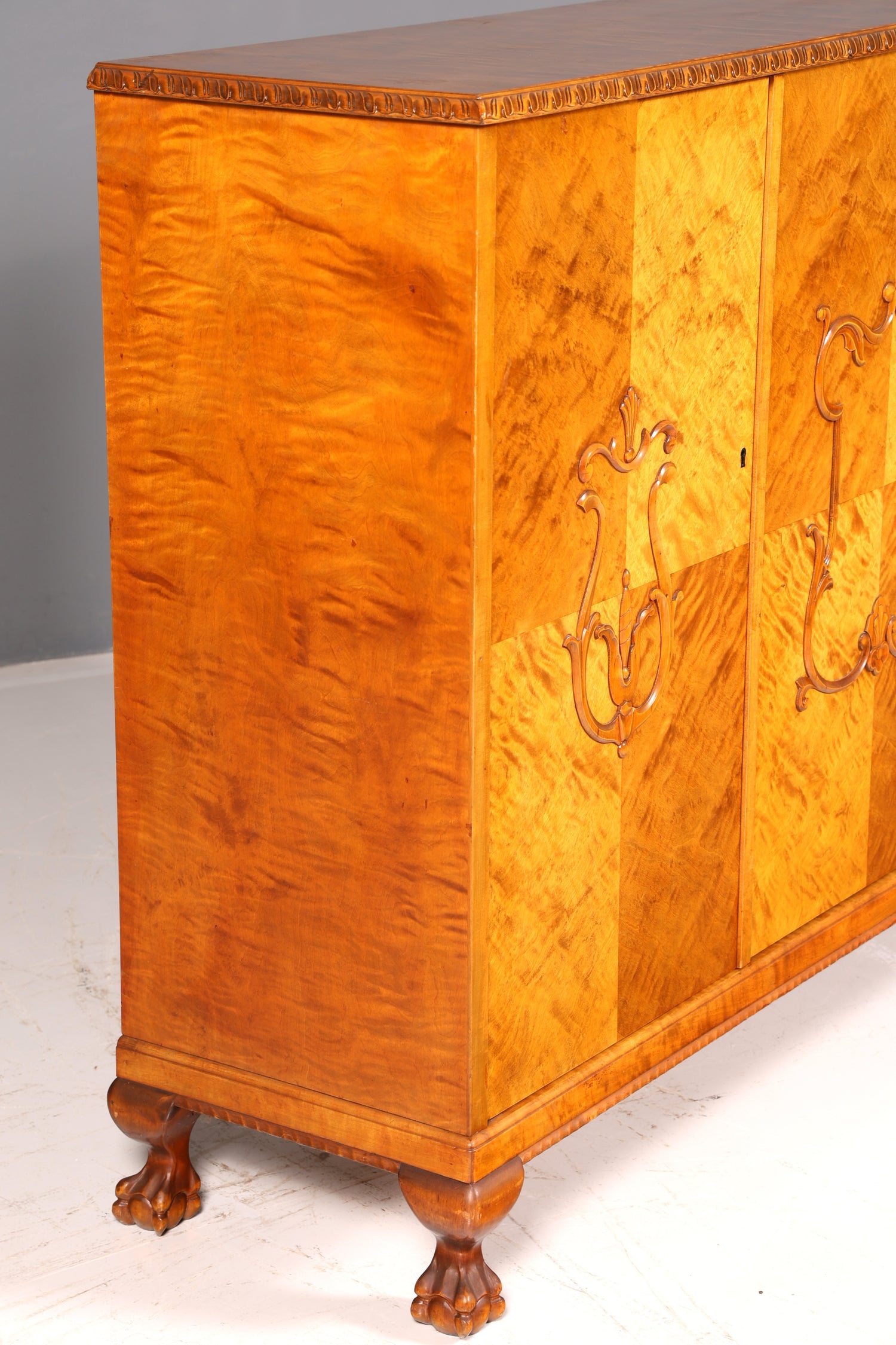 Stijlvolle originele art-deco-kast, dressoir, highboard, ladekast, circa 1930, antiek massief hout