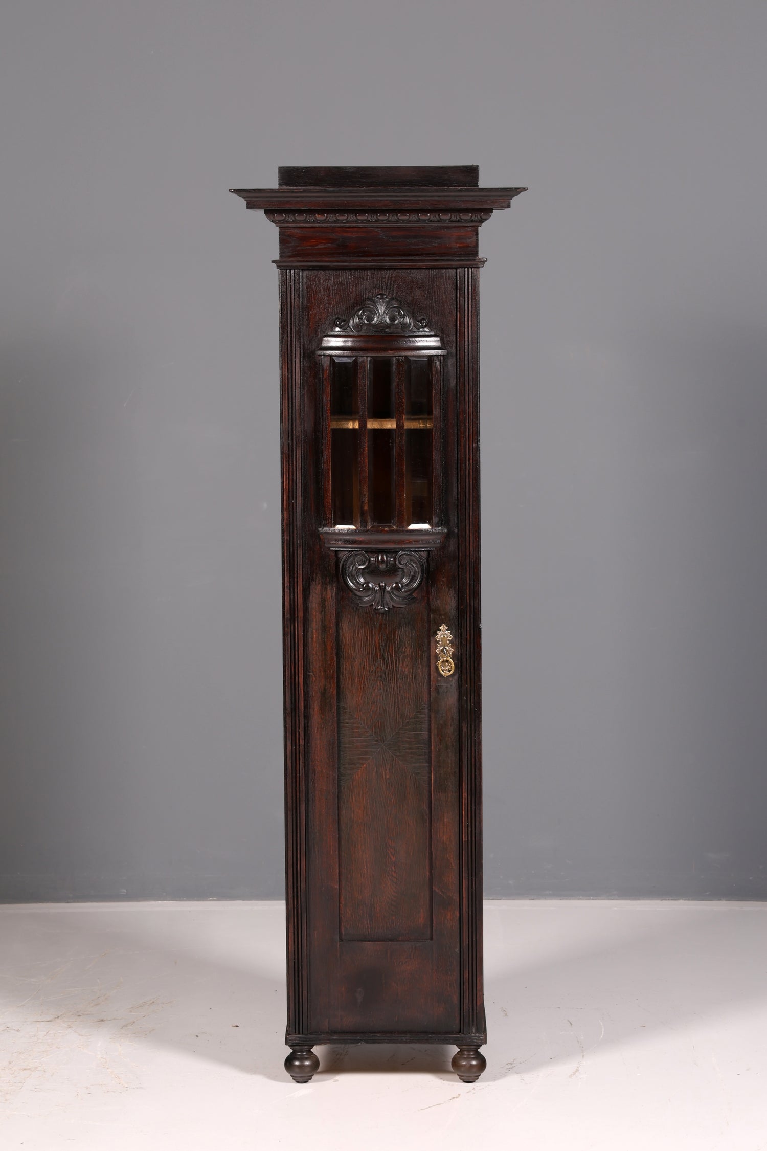Prachtige art-nouveau-vitrine, antieke boekenkast, servieskast, glazen kast, antiek, 1 van 2
