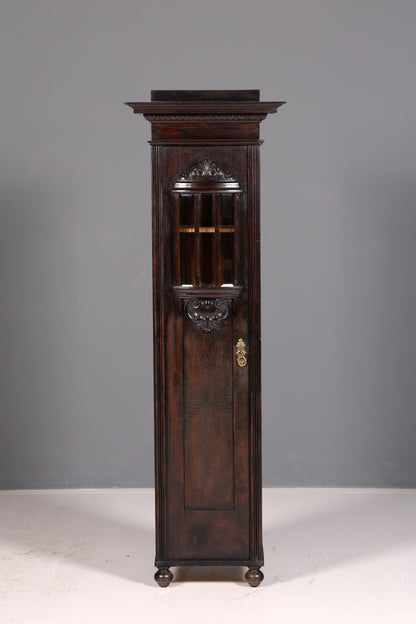 Prachtige art-nouveau-vitrine, antieke boekenkast, servieskast, glazen kast, antiek, 1 van 2