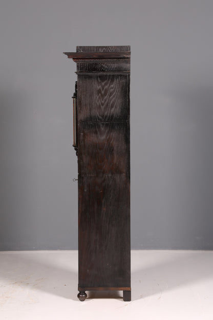 Prachtige art-nouveau-vitrine, antieke boekenkast, servieskast, glazen kast, antiek, 1 van 2