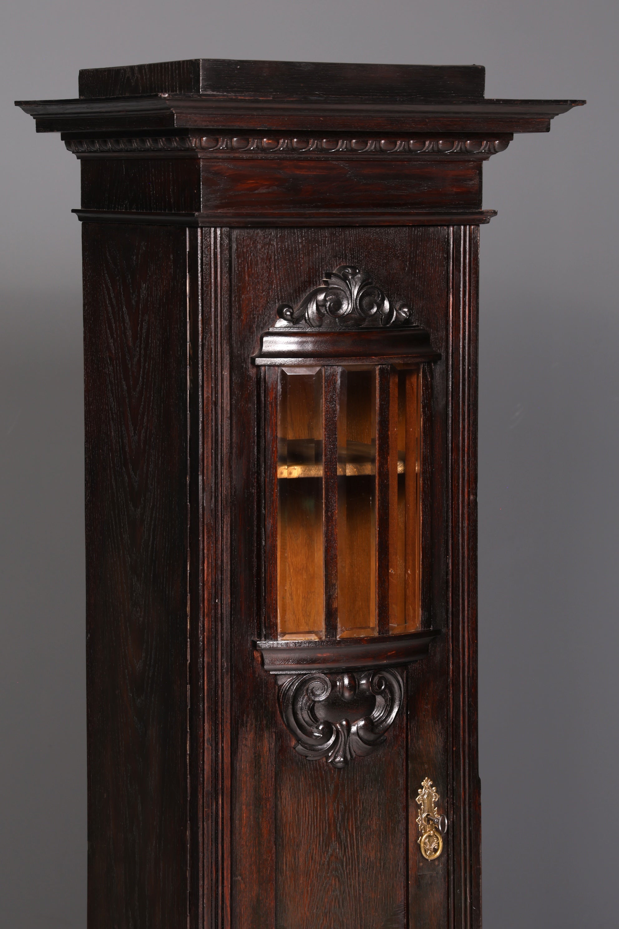 Prachtige art-nouveau-vitrine, antieke boekenkast, servieskast, glazen kast, antiek, 1 van 2