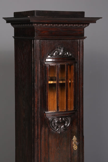 Prachtige art-nouveau-vitrine, antieke boekenkast, servieskast, glazen kast, antiek, 1 van 2