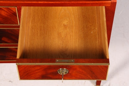 Stylish secretary desk in Louis XVI style, office chest of drawers, Empire English writing desk