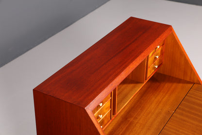 Stylish secretary desk in Louis XVI style, office chest of drawers, Empire English writing desk