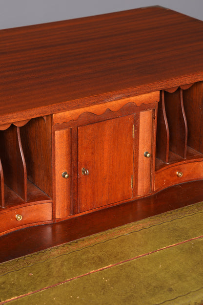 Prachtige maritieme Engelse secretaire-schrijfcommode met echt leren blad, antiek vintage