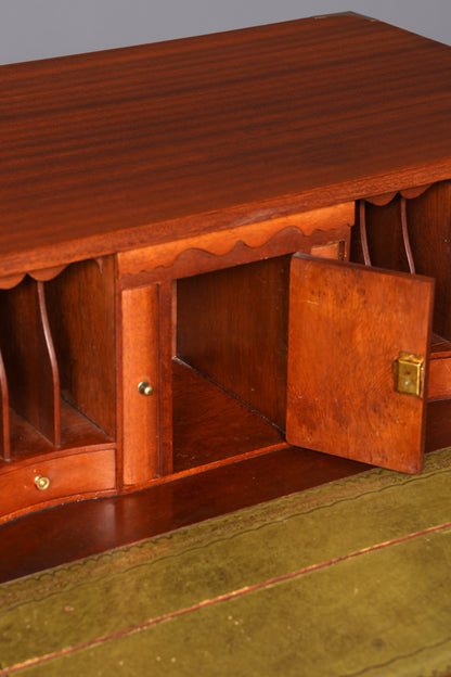 Prachtige maritieme Engelse secretaire-schrijfcommode met echt leren blad, antiek vintage