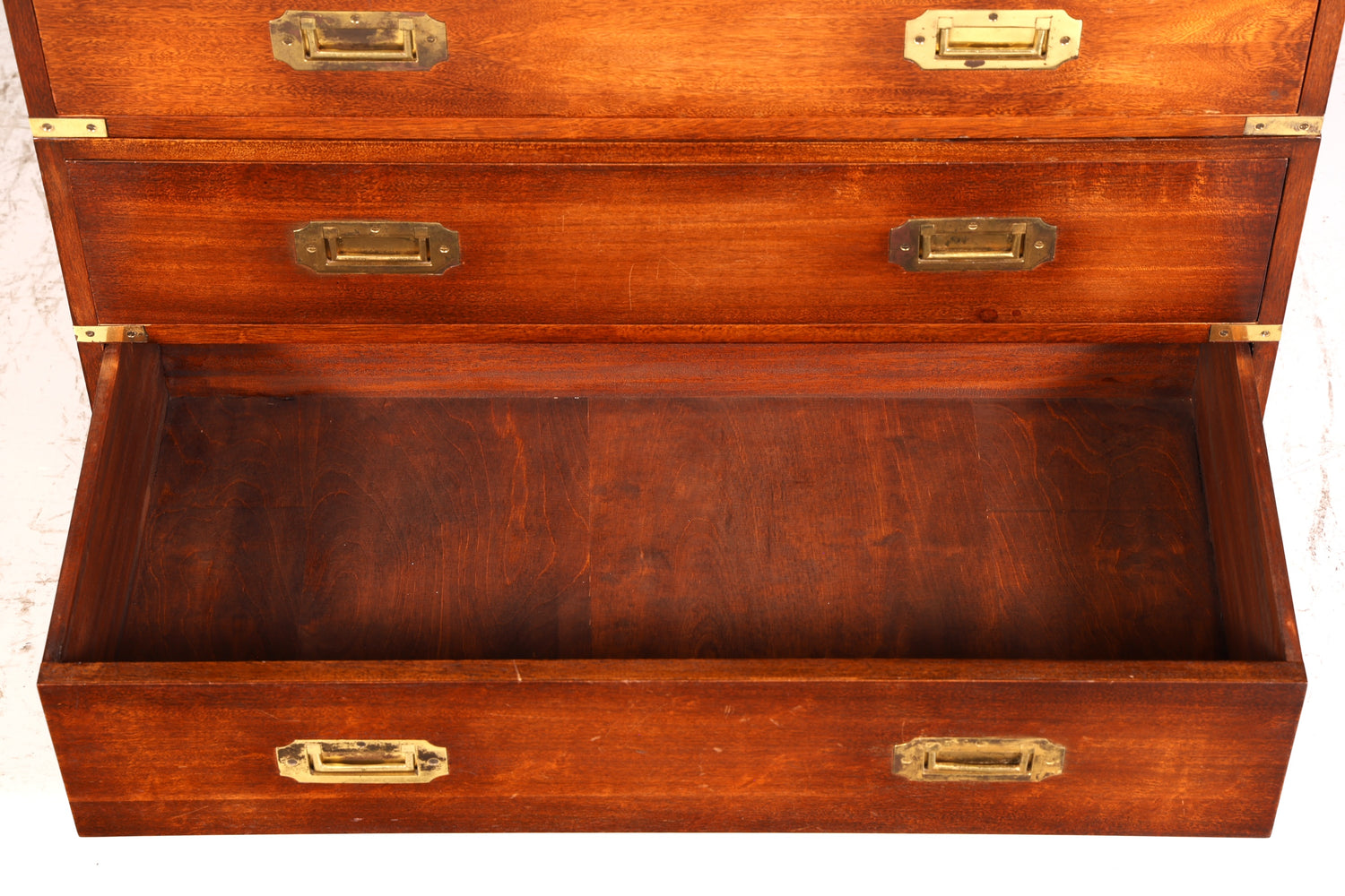Prachtige maritieme Engelse secretaire-schrijfcommode met echt leren blad, antiek vintage