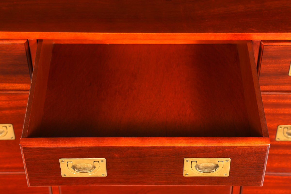Traumhaftes XXL Maritim Sideboard Englische Schiffs Kommode Englisch Antik Schrank Military Chest