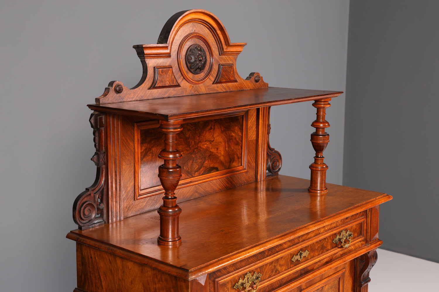 Droomachtig Gründerzeit-Vertiko mit Aufsatz Jugendstil-Schrank antikes Highboard Buffet Kommode Vintage