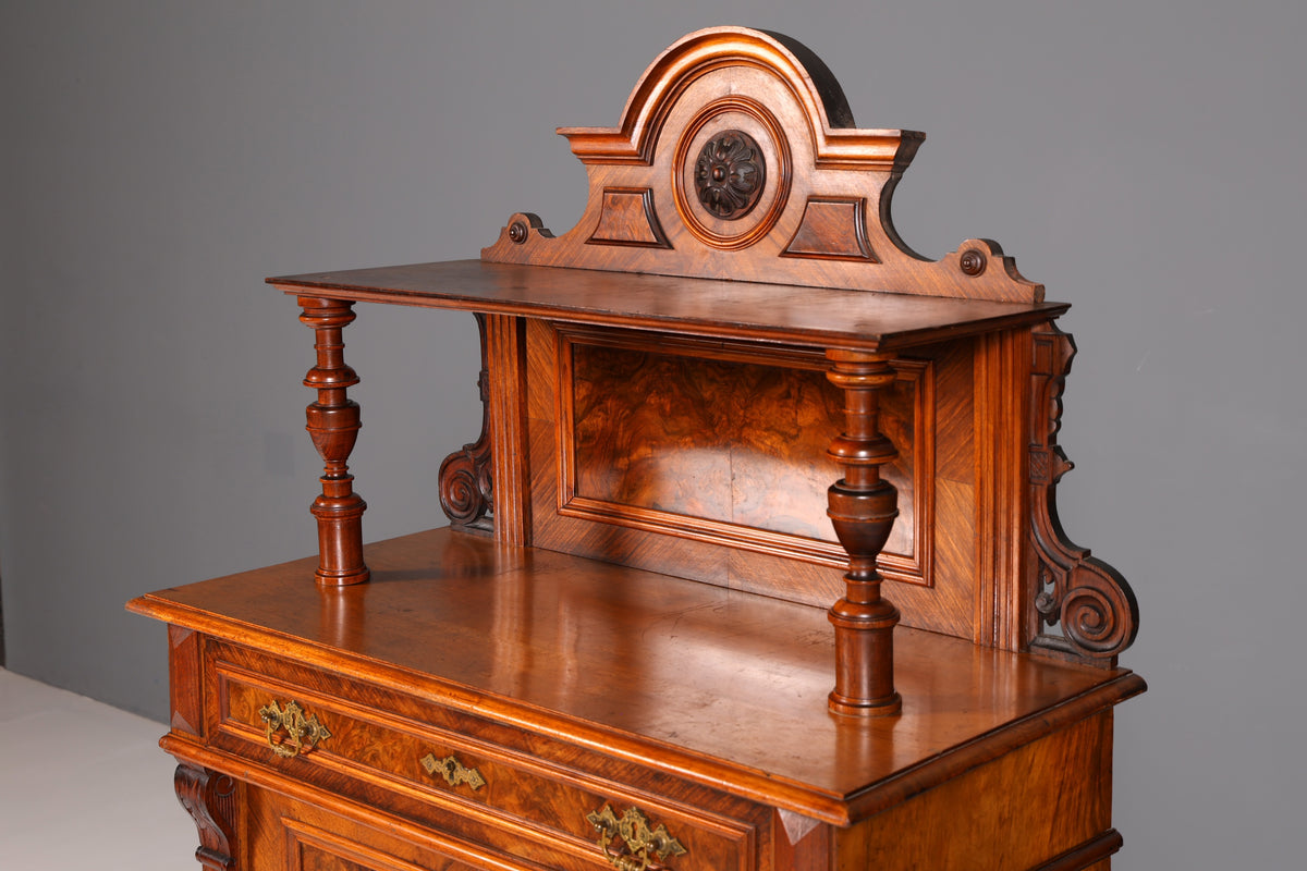 Droomachtig Gründerzeit-Vertiko mit Aufsatz Jugendstil-Schrank antikes Highboard Buffet Kommode Vintage
