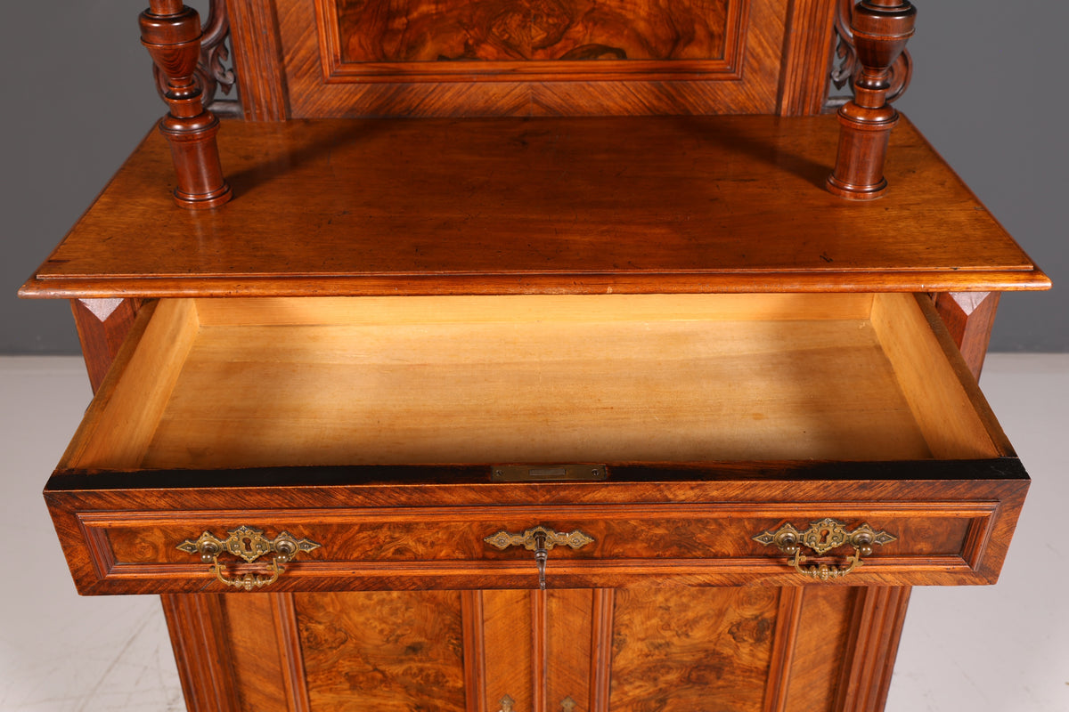Droomachtig Gründerzeit-Vertiko mit Aufsatz Jugendstil-Schrank antikes Highboard Buffet Kommode Vintage