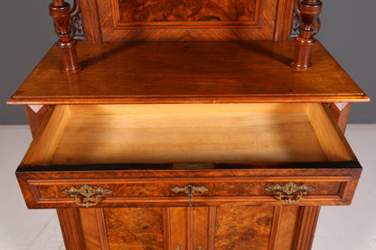 Droomachtig Gründerzeit-Vertiko mit Aufsatz Jugendstil-Schrank antikes Highboard Buffet Kommode Vintage
