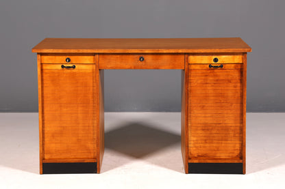 Wunderschöner Bauhaus Rollladen Schreibtisch Mid Century echt Holz Bürotisch Office Table