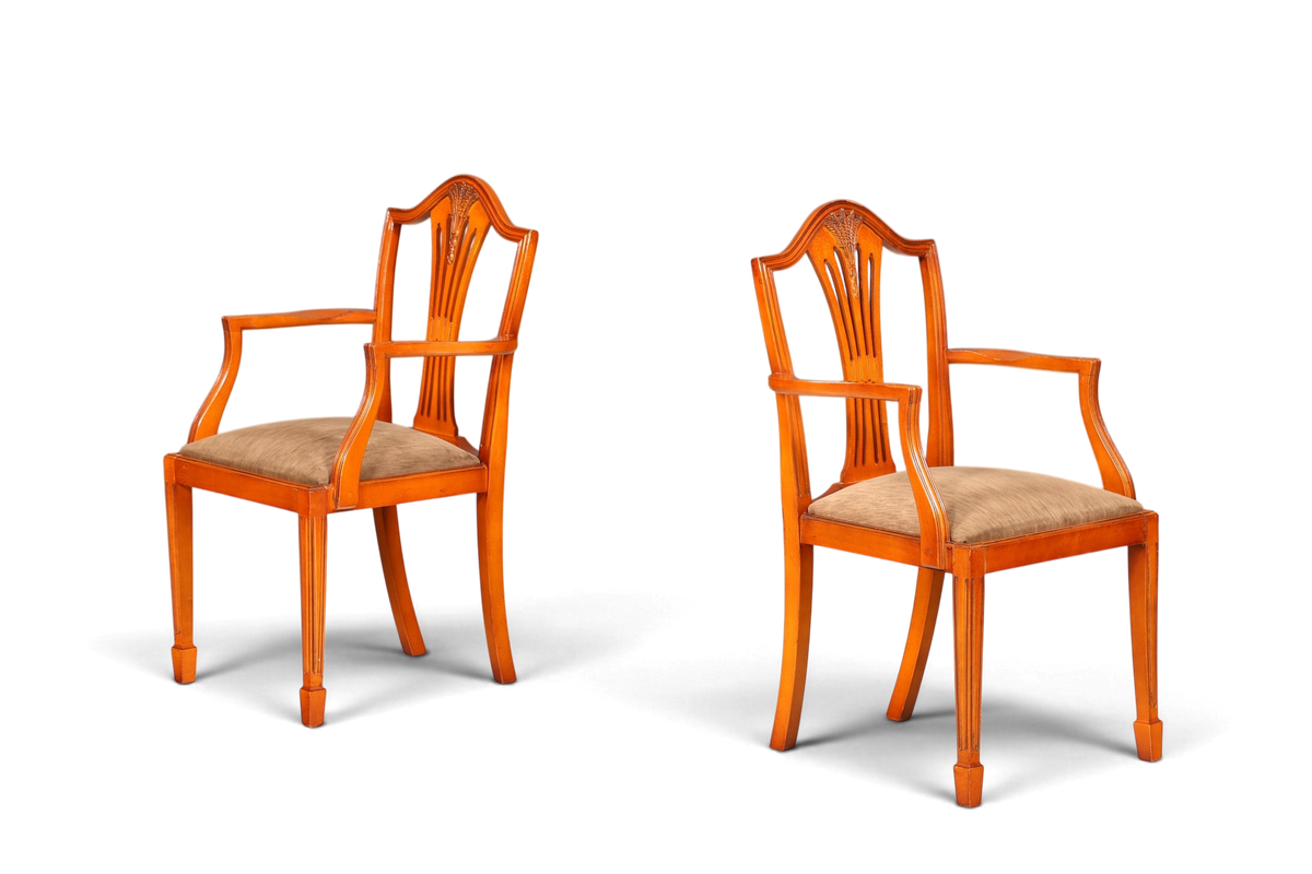Edler Englischer Stuhl im Hepplewithe Stil Englisch Armlehnstuhl Dining Chair Küchenstuhl Sekretär Stuhl 2 von 2