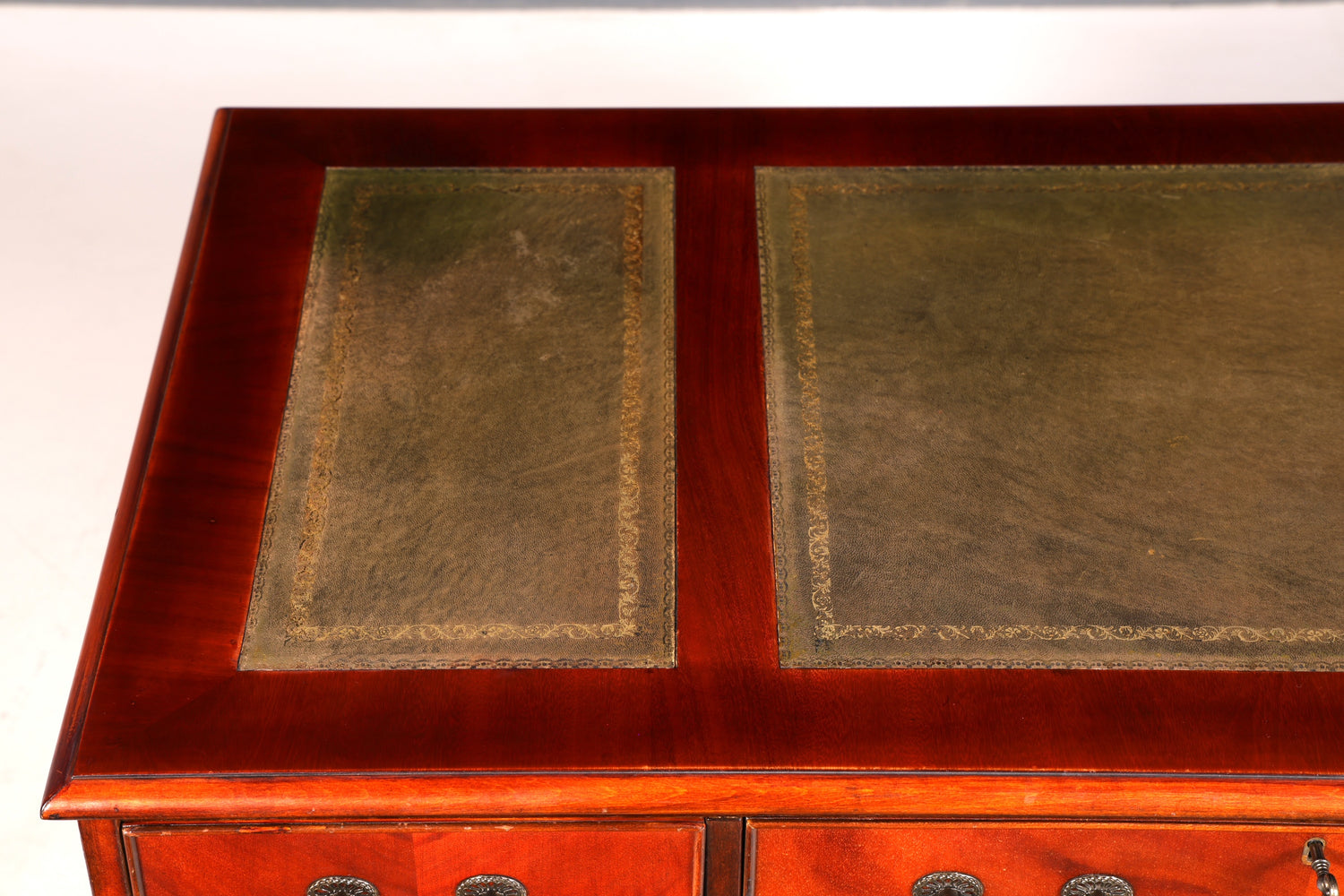 Wunderschöner Englischer Schreibtisch echt Lederauflage Bürotisch Antik Stil Office Desk