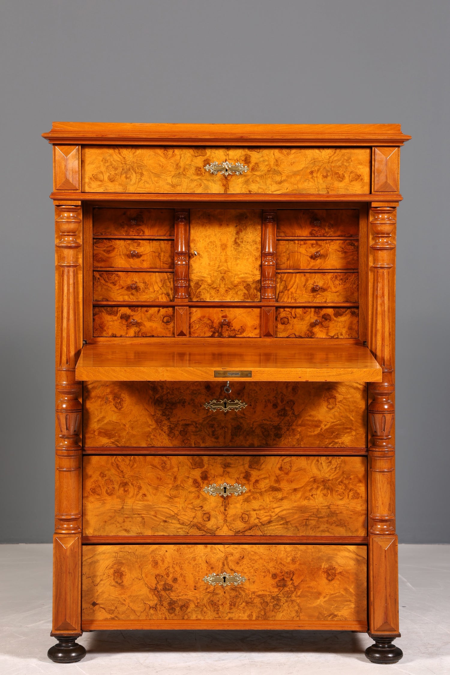 Wunderschöner Gründerzeit Sekretär Vertiko Highboard Louis Philippe Kommode um 1880