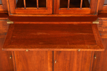 Indrukwekkende maritieme vitrinekast, Engelse kast, massief hout, bibliotheek, boekenkast, buffetkast, vintage