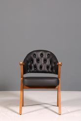 Luxuriöser "Manchester Black" Stuhl Chesterfield Stil  Bürostuhl Esszimmerstuhl Lounge Stuhl