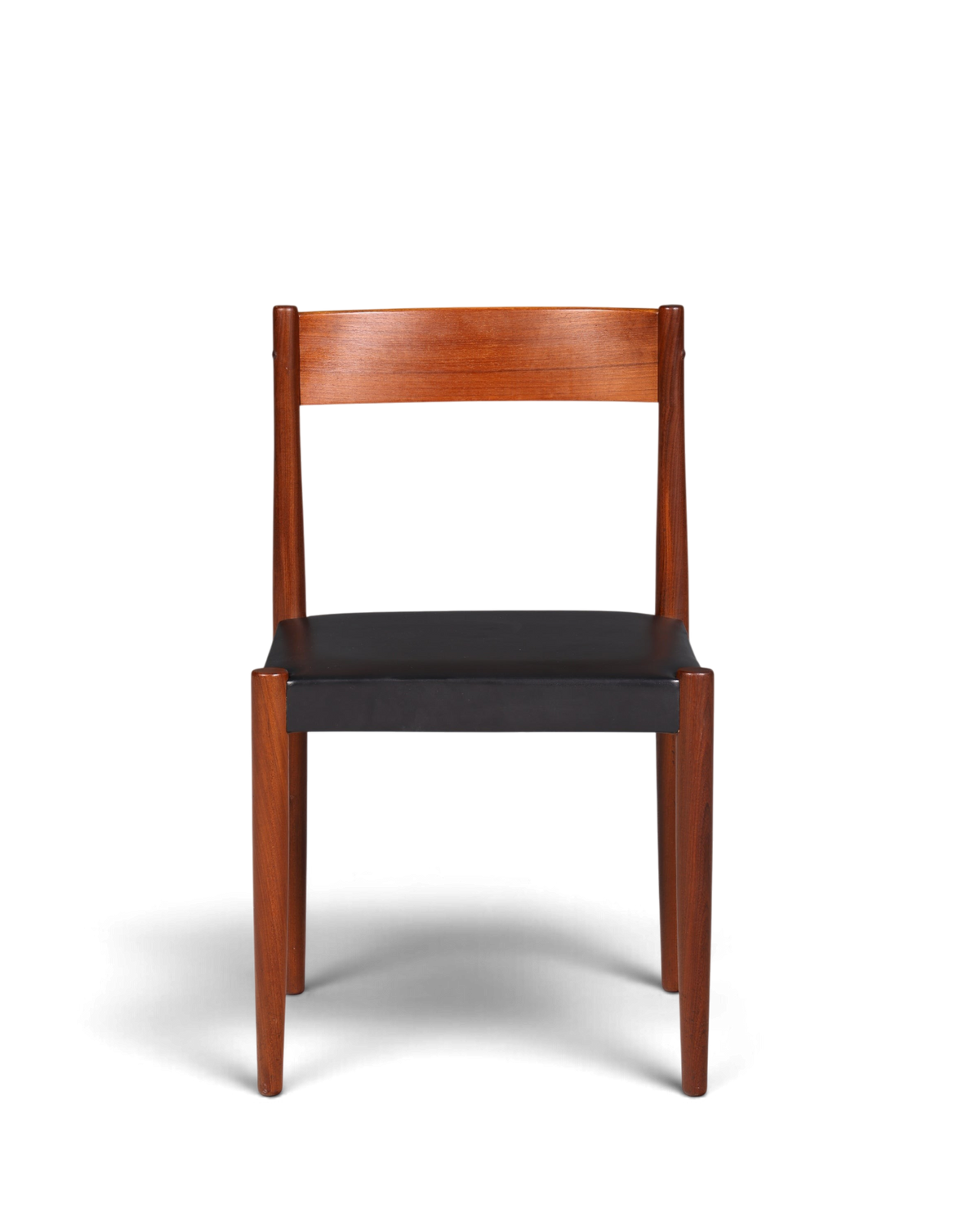 Schlichter Mid Century Stuhl Palisander Retro Sekretär Stuhl echt Leder Danish Design Küchenstuhl 1 von 2