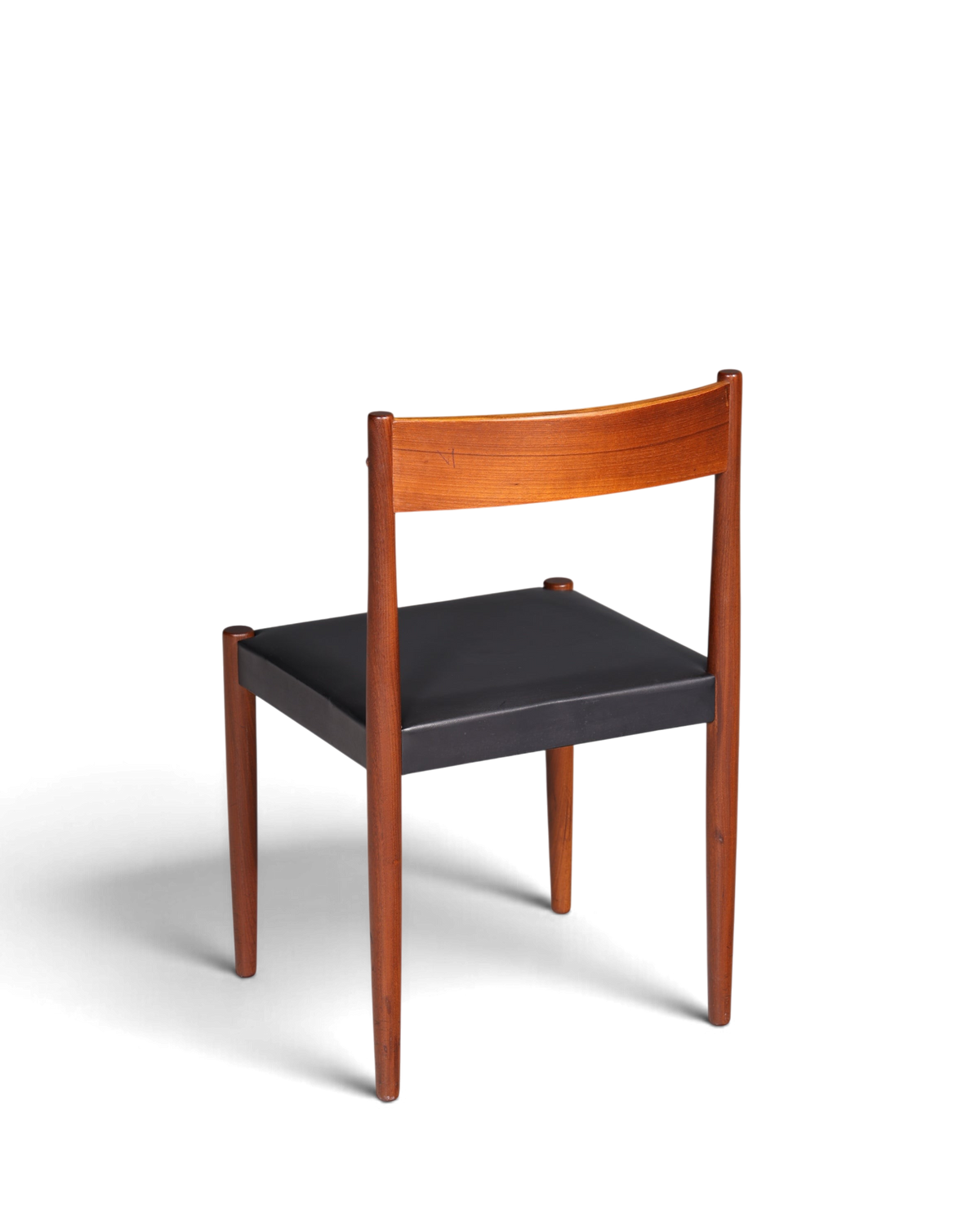 Schlichter Mid Century Stuhl Palisander Retro Sekretär Stuhl echt Leder Danish Design Küchenstuhl 1 von 2