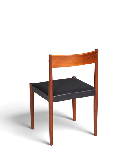 Schlichter Mid Century Stuhl Palisander Retro Sekretär Stuhl echt Leder Danish Design Küchenstuhl 1 von 2