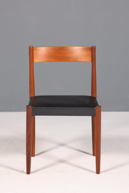 Simple mid-century chair, rosewood, retro secretary chair, genuine leather, Danish design kitchen chair, 2 of 2