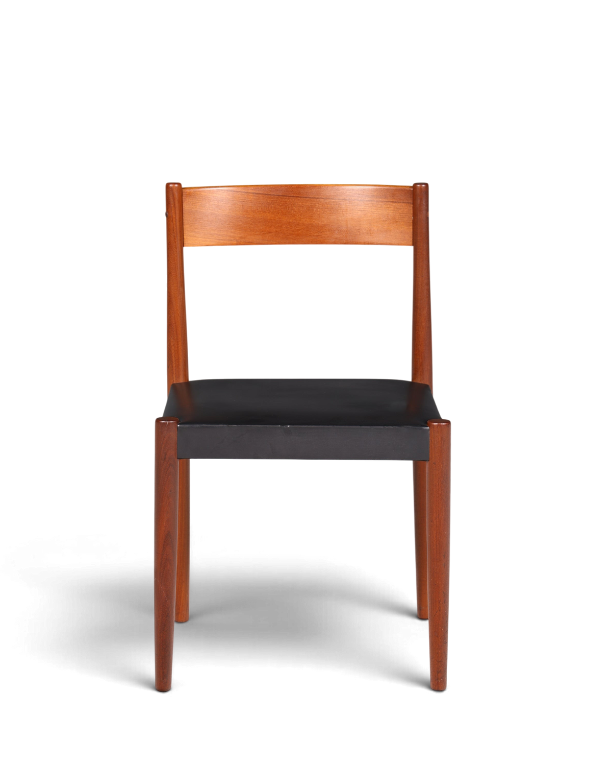 Schlichter Mid Century Stuhl Palisander Retro Sekretär Stuhl echt Leder Danish Design Küchenstuhl 2 von 2