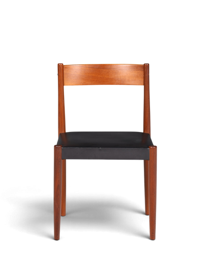 Schlichter Mid Century Stuhl Palisander Retro Sekretär Stuhl echt Leder Danish Design Küchenstuhl 2 von 2