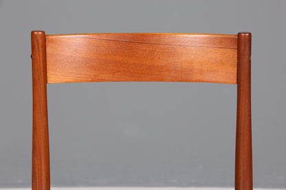 Simple mid-century chair, rosewood, retro secretary chair, genuine leather, Danish design kitchen chair, 2 of 2