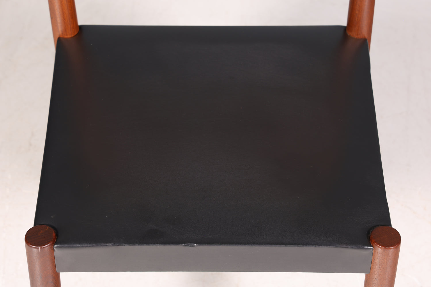 Simple mid-century chair, rosewood, retro secretary chair, genuine leather, Danish design kitchen chair, 2 of 2