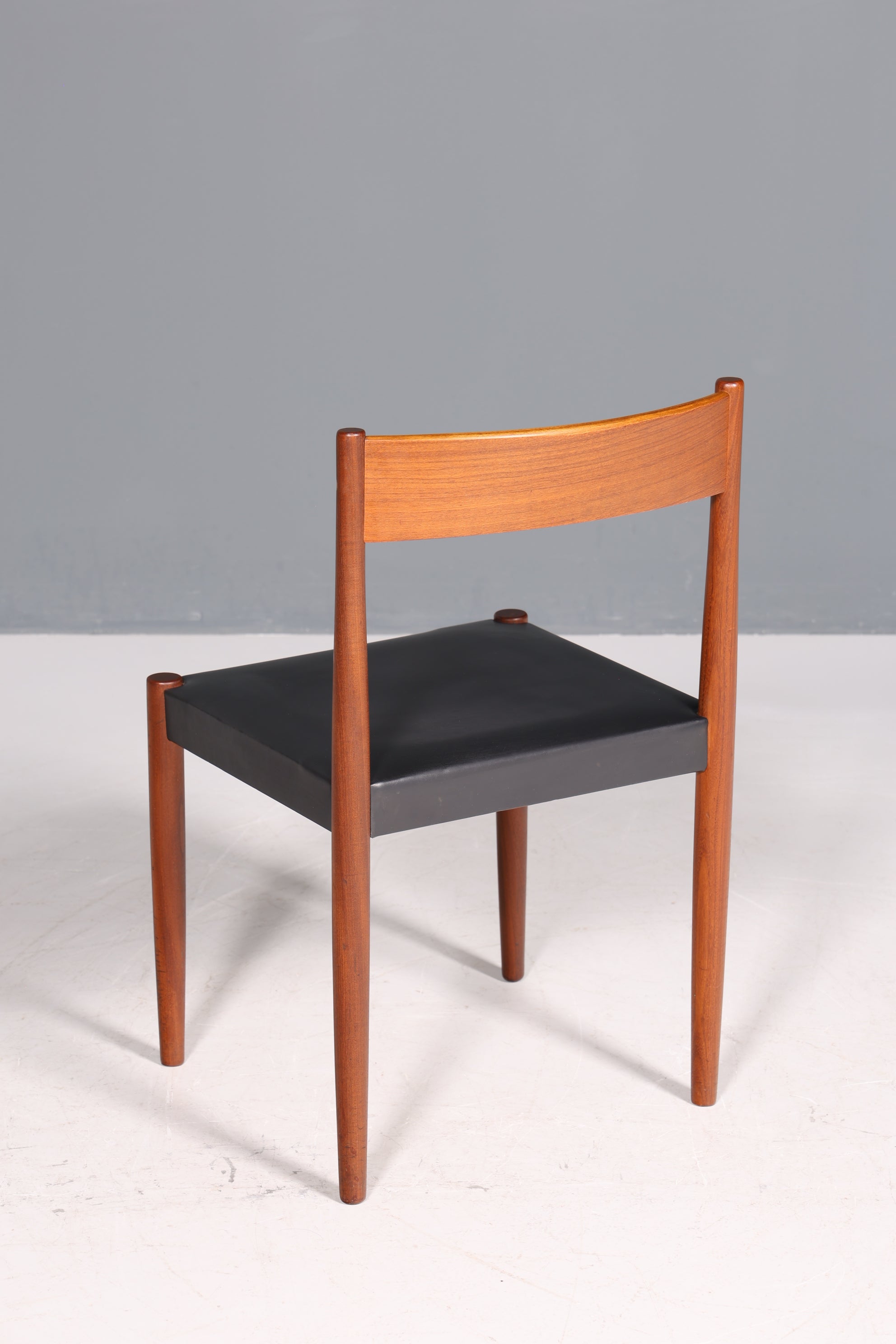 Simple mid-century chair, rosewood, retro secretary chair, genuine leather, Danish design kitchen chair, 2 of 2