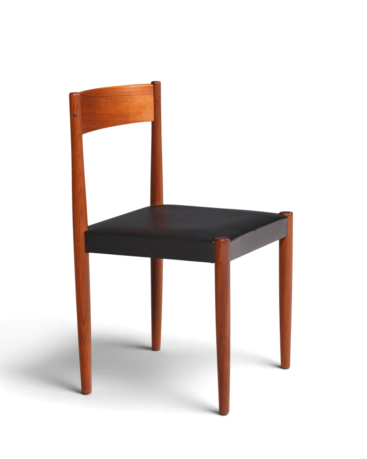 Schlichter Mid Century Stuhl Palisander Retro Sekretär Stuhl echt Leder Danish Design Küchenstuhl 2 von 2