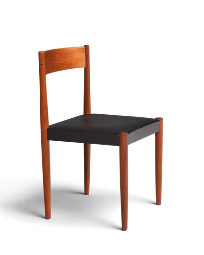 Schlichter Mid Century Stuhl Palisander Retro Sekretär Stuhl echt Leder Danish Design Küchenstuhl 2 von 2